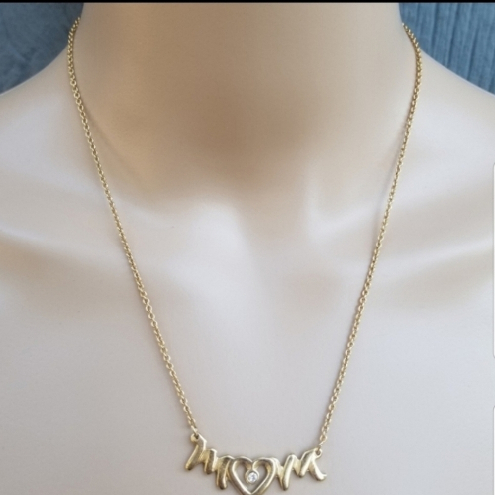 AVON GOLDTONED MOM PENDANT NECKLACE